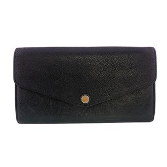 Louis Vuitton Black Leather Long Wallet (Bi-Fold) (Pre-Owned)