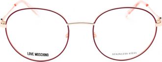 Love Moschino MOL613 Round Metal Frame Eyeglasses - Gold