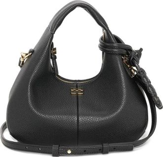 Ganni Mini Hobo Tas - Dames - Handtassen - Zwart - ONE Size - Polyester - Tassen