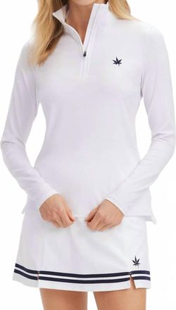 Boast Mock Neck 1/4 Zip Sweatshirt In White