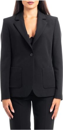 Seventy Enknoop Jas met Opgezette Zakken - Dames - Blazers - Zwart - L - Jassen