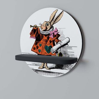 OEM Estante Redondo Conejo Blanco Colorido Negro