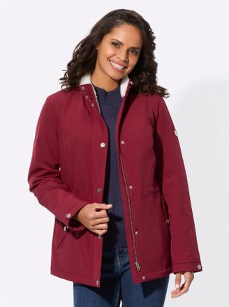 Casual Looks Softshelljacke CASUAL LOOKS, Damen, Gr. 18, rot (dunkelrot), 94% Polyester, 6% Elasthan, Teddyfleece:100% Polyester, Wattierung:100% Polyester, &Auml;rmelf