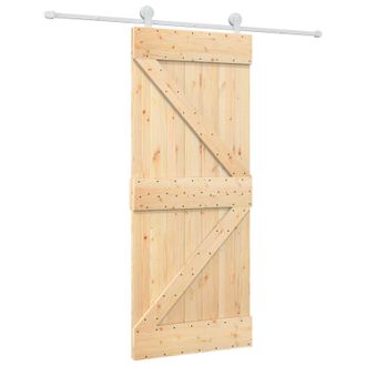 vidaXL Puerta Corredera Natural Y Blanco 85 X 210 Cm Vidaxl