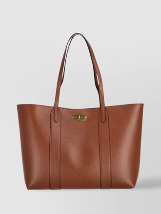Mulberry structured pebbled tote bag with double handles
