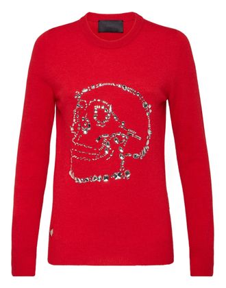 Philipp Plein Pullover Round Neck LS Look At Me Skull crystal