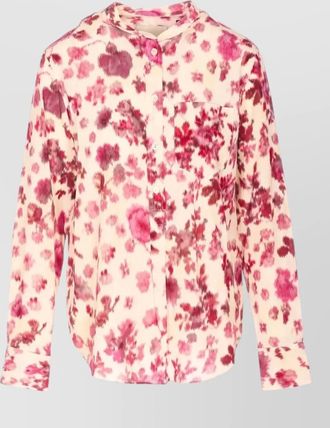 Isabel Marant silk blouse floral print chest pocket