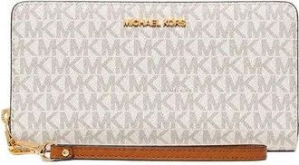 Michael Kors Large Travel Continental - Dames - Portefeuilles - Beige - ONE Size - Leer - Accessoires