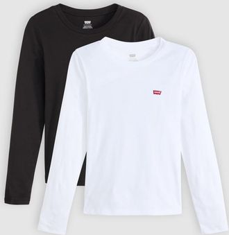 Levi's Camiseta de manga larga Essential (paquete de 2) - Mujer - 2XS - Multicolor / 2 Pack Tee White + & Anthracite Night