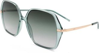 HUGO BOSS Grey Green Square Ladies Sunglasses BOSS1660/S PEF/IB