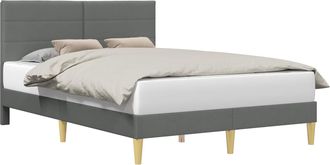 vidaXL Estructura De Cama Con Cabecera Gris Oscuro 120 X 190 Cm Tela Vidaxl
