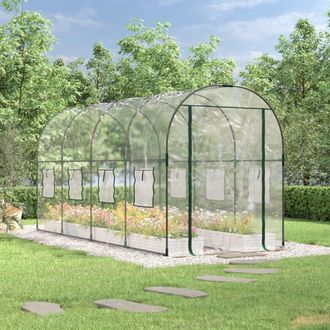 Berkfield Home Greenhouse Transparent 160x400x190 cm PVC&Powder-coated Steel | Size: 160 x 400 x 190 cm