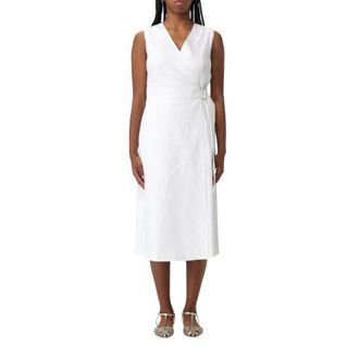 Theory Wrap Dresses, female, White, 2XS, Elegant Sleeveless Wrap Dress with Belt