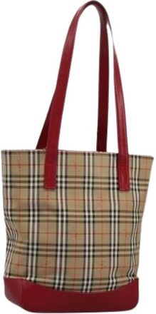Burberry Pre-owned Tote Bags, female, Beige, Size: ONE SIZE Pre-owned Canvas Tote