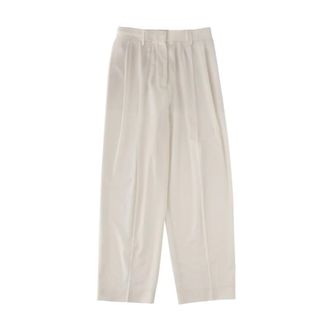 Fabiana Filippi Pleated Trousers - female - Fabiana Filippi - Wide Trousers - Beige - M - Trousers