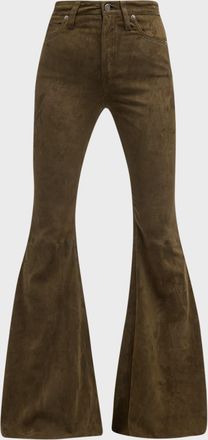 Coût de la Liberté Super High-Rise Bell Flared Suede Pants