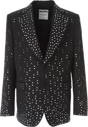 Moschino Jacket met kristallen - Heren - Blazers - Zwart - M - Katoen - Jassen
