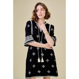 See U Soon Halflange jurk met etnische print