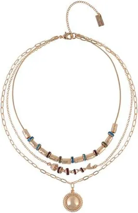 Rachel Roy Crystal Layered Chain Necklace in Gold Multi at Nordstrom Rack