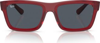 Ray-Ban Warren 57mm Rectangular Sunglasses in Transparent Red at Nordstrom Rack
