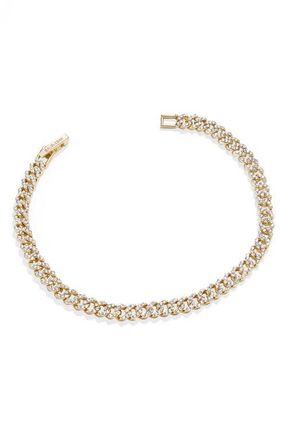 BaubleBar Miley Pav&eacute; Curb Chain Bracelet in Gold at Nordstrom