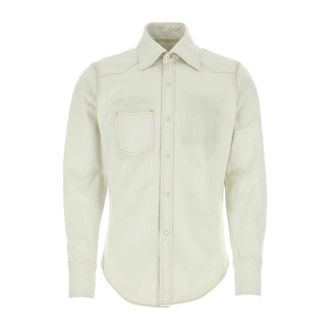 Maison Margiela Ice Denim Shirt - Heren - Spijkeroverhemden - Wit - L - Denim - Overhemden