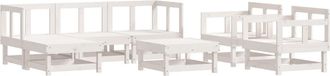 vidaXL Vidaxl - Juego De Muebles De Jard&iacute;n 7 Pzas Madera Maciza De Pino Blanco
