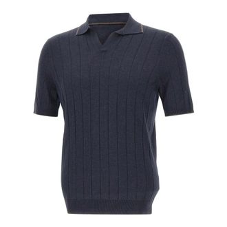 Gran Sasso V-neck Knitwear, male, Blue, Size: 2XL Tennis M/M