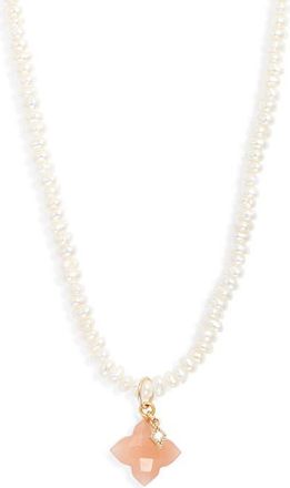CHILD OF WILD Blush Aura Moonstone Pendant Necklace in Gold at Nordstrom