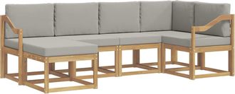 vidaXL Conjunto De Sof&aacute;s De Exterior 6 Uds. Blanco Y Gris Claro Vidaxl