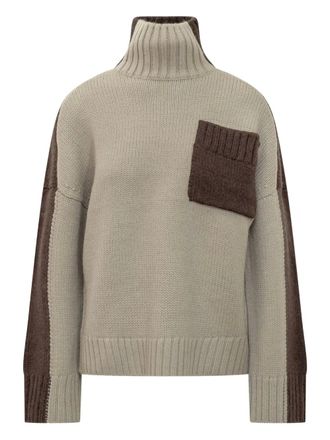 J.W.Anderson two-tone panelled sweater - women - Alpaca Wool/Wool/Acrylic - M - Brown
