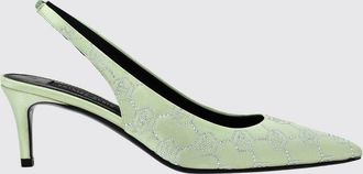 Philipp Plein Slingback in raso con logo Hexagon e tacco medio