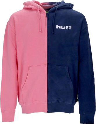 HUF Split Dye Zip Hoodie Pink/Navy - Heren - Vesten met rits - Veelkleurig - M - Katoen - Hoodies & sweatvesten
