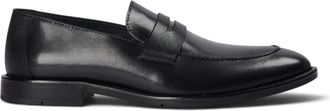 PAUL ANDREW heren penny loafers van zwart leer met moc toe-neus - Ted