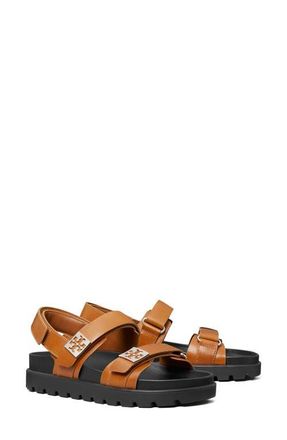 Tory Burch Mellow Sport Sandal in Cuoio /Perfect Black /Silver at Nordstrom, Size 8.5