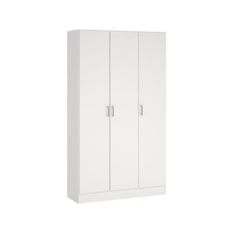 Dmora Armadio Multiuso Grande Vado, 4 Ripiani, 3 Ante, 34.6x180h Cm Bianco