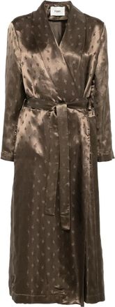 Fendi Soprabito con effetto jacquard - Marrone