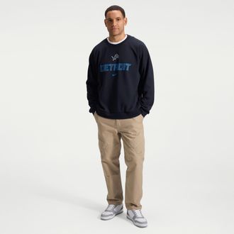 Nike Detroit Lions Rivalries Collection Primary Nike Mens Dri-FIT NFL Pullover Crew in Black | 03EK00A9J-KVZ