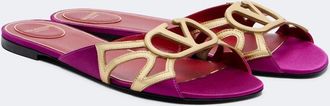 Valentino Garavani Wonderweb satin and leather slides