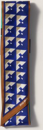 Miu Miu Printed silk skinny scarf