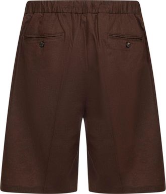 Hev&ograve; Mens Bermuda Shorts Torre Lapillo Brown Linen