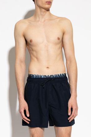 Emporio Armani Swim Shorts, Mens, Navy Blue