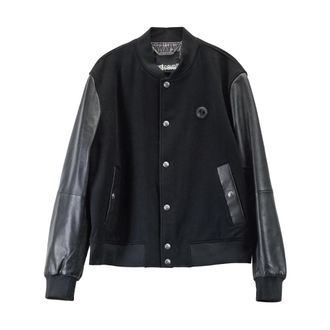 Just Cavalli Varsity Jacket - Heren - Bomber jackets - Zwart - L - Wol - Jassen