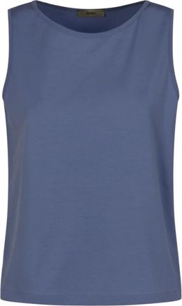 Herno Canotta con dettaglio gros grain - Dames - Tops zonder mouwen - Blauw - M - Katoen - Tops
