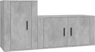 vidaXL 2 Piece TV Cabinet Set Concrete Grey Engineered Wood vidaXL