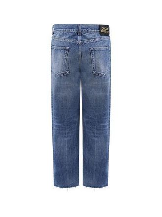 Gucci Mens 5-pocket Straight-leg Jeans - Blue Cotton - Size 31 (Waist)