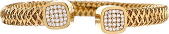 Roberto Coin Primavera Flexible Open Cuff Bracelet 18K Yellow Gold with Diamonds