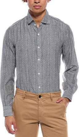 Isaia Mix Silk-Blend Sport Shirt