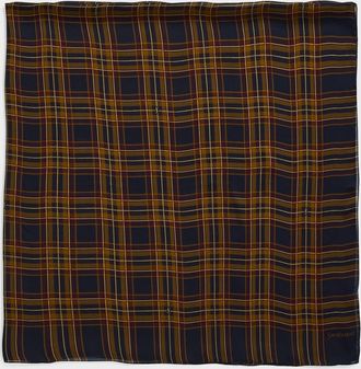 Saint Laurent Men & apos;s Cassandre Tartan Square Scarf