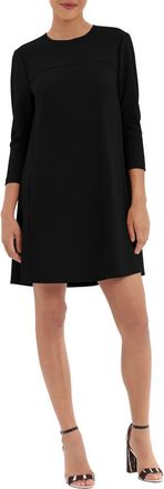 Donna Morgan Three-Quarter Sleeve Pocket Shift Dress in Black at Nordstrom Rack, Size 10